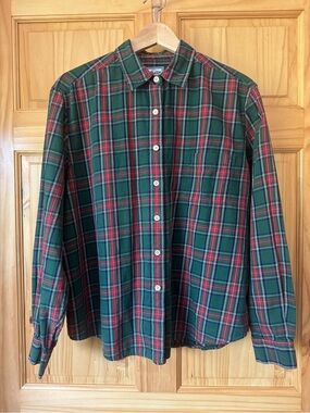 Vintage Pendleton Green & Red Plaid Button-Down Shirt - Women’s XL